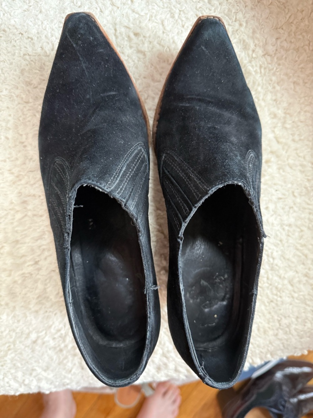 Jeffrey Campbell Black Suede Pointed Ankle Booties - Picture 6 of 7